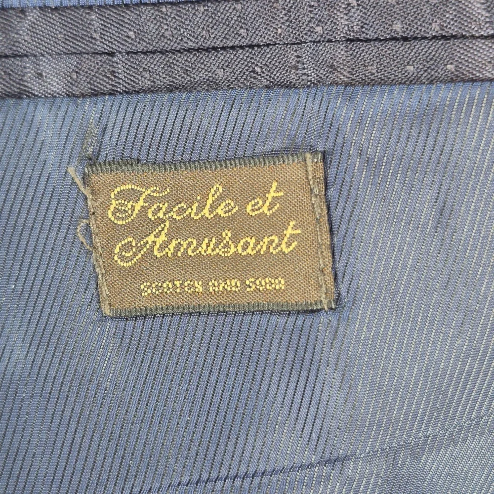 Scotch & Soda Blazer Mens Medium Linen Cotton Navy Blue Two Button Sport Coat